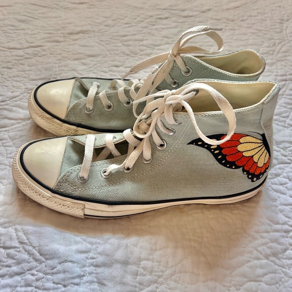 mint and white high top butterfly converse - Picture 3 of 7